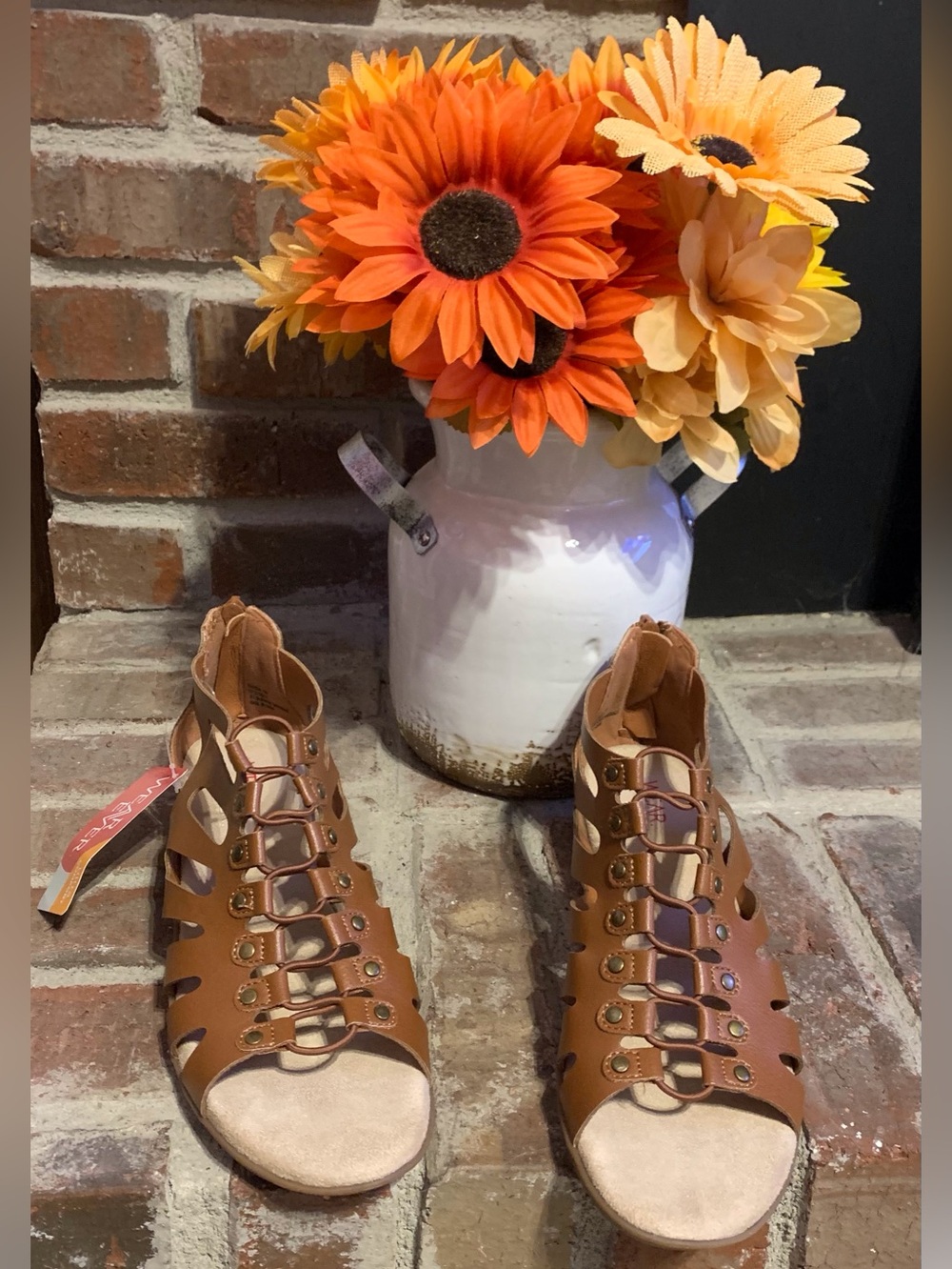 New Wearever  Tan Lace-Up Gladiator Sandals